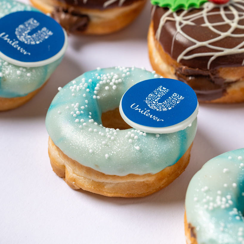 Weihnachten Officebox XL - 60 Mini-Donuts mit Logo
